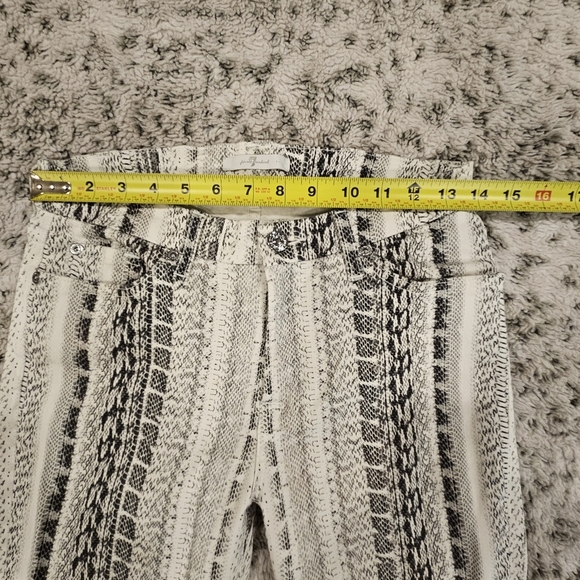 7 For All Mankind SZ 28 Black White Reptile Print Ankle Skinny Stretch Jeans - Picture 8 of 15